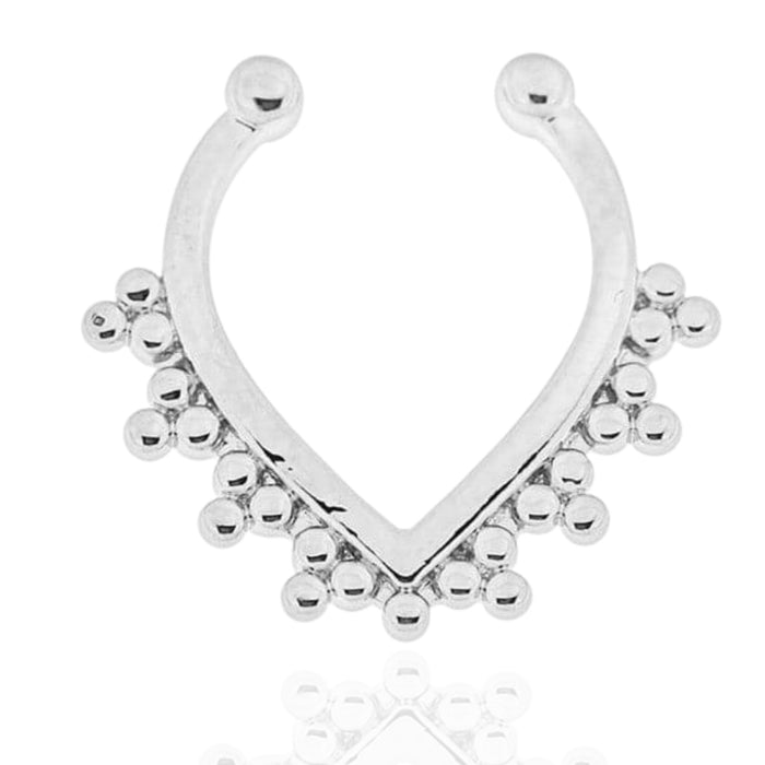 316L Surgical Steel Tribal V-Shape Clip-On Septum Ring