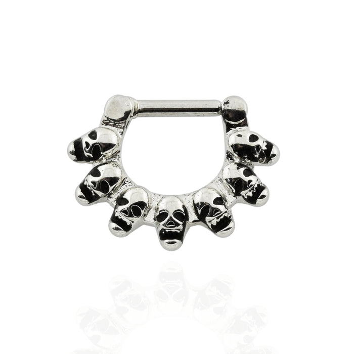 316L Surgical Steel Skull Face Septum Clicker Ring