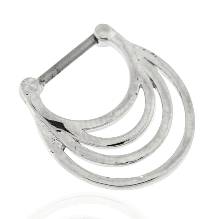 316L Surgical Steel Multi Waves Nose Septum Clicker Ring