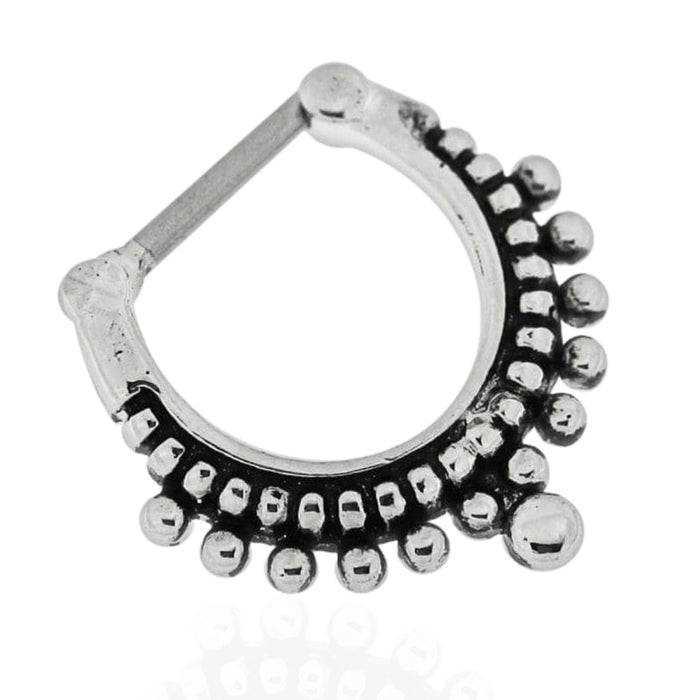 316L Surgical Steel Tribal Pattern Dots Paved Nose Septum Clicker