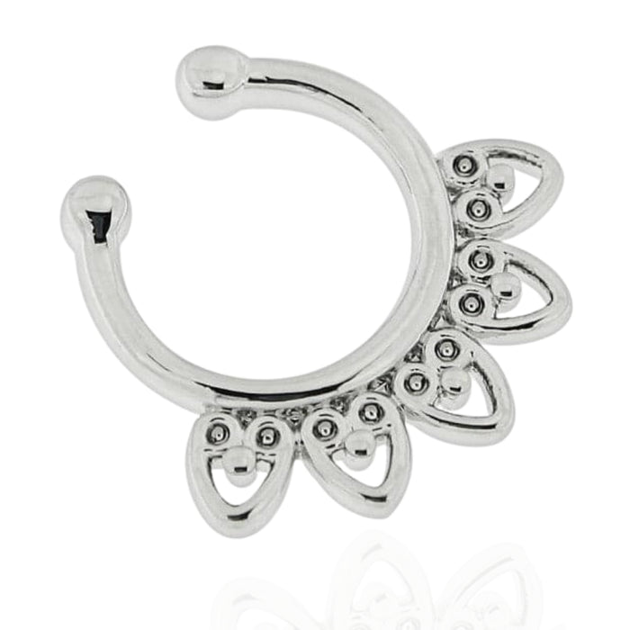 316L Surgical Steel Celestial Filigree Clip-On Septum Ring