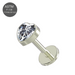 G23 Grade Titanium Heart CZ Jewelled  Threadless Push-Fit Flat Back - Monster Piercing