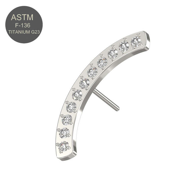 G23 Grade Titanium CZ Jewelled Arch Threadless Push-fit Top