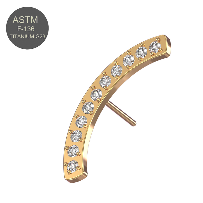 G23 Grade Titanium CZ Jewelled Arch Threadless Push-fit Top