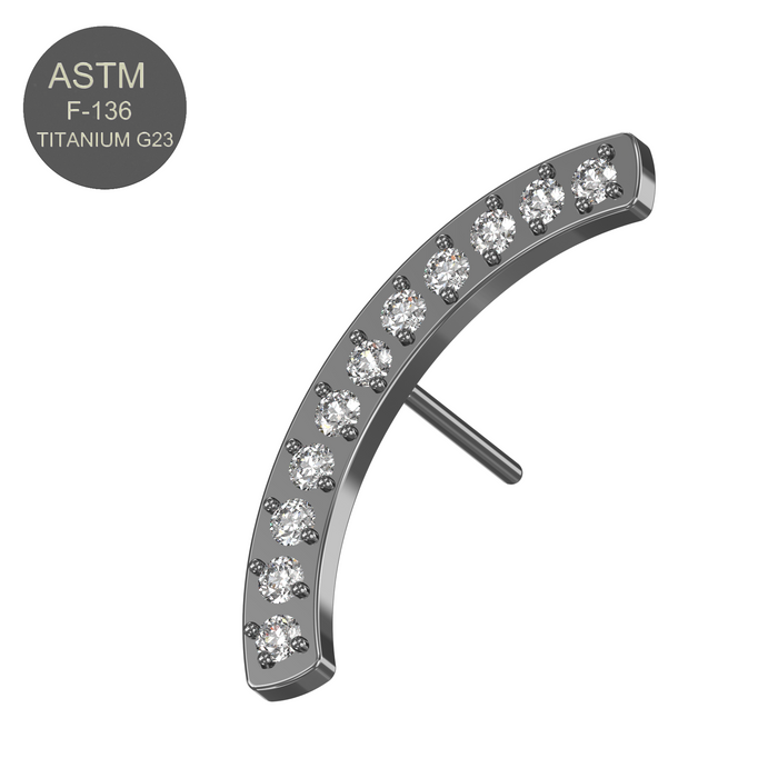 G23 Grade Titanium CZ Jewelled Arch Threadless Push-fit Top