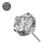 G23 Grade Titanium Round CZ Jewelled Thread-less Push-Fit Top - Monster Piercing