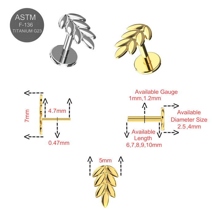 G23 Grade Titanium Wheat Sheaf Design Thread-less Push-Fit Top