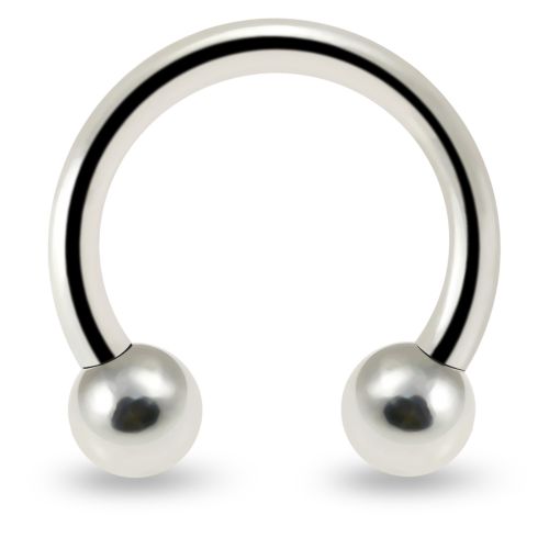 925 Sterling Silver Circular Barbell with Ball