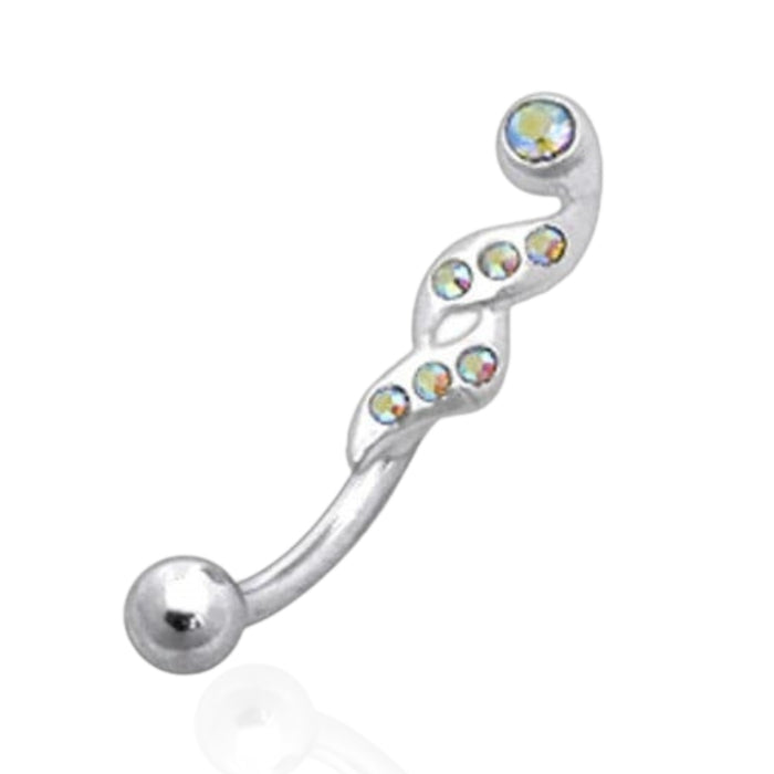 Jewelled Fancy Twiner Curved Barbell Eyebrow | Rook | Bridge Ring