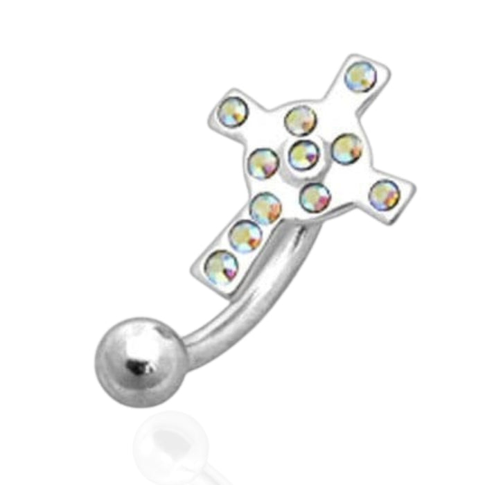 Jewelled Curved Barbell Eyebrow | Rook | Bridge Ring