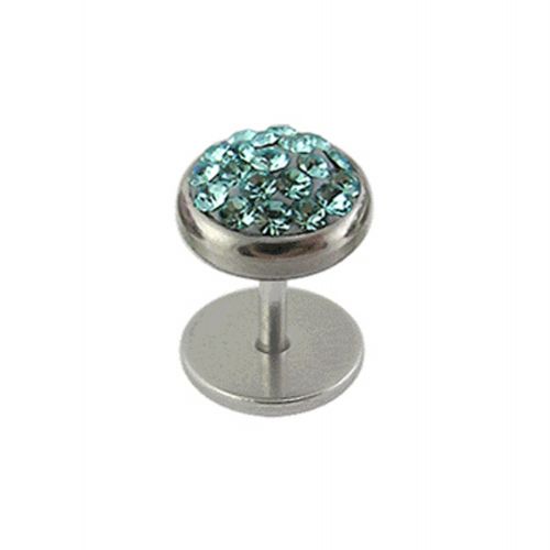 Multi Crystal CZ Jewelled Fake Ear Plug - Monster Piercing