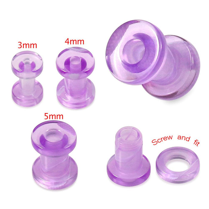 UV Purple External Screw Fit Flesh Tunnel