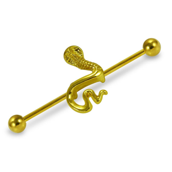 316L Surgical Steel Cobra Industrial Barbell