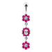 Multi  Jeweled Dangling Body Jewelry Belly Ring - Monster Piercing