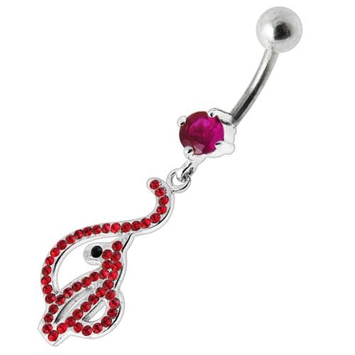 Baby Phat Dangling Jeweled Belly Ring - Monster Piercing