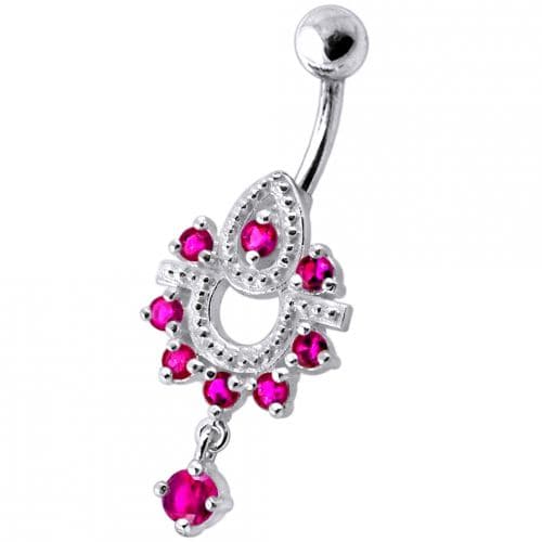 Dangling Frog Jeweled SS Curved Bar Belly Ring Body Jewelry - Monster Piercing