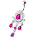 14 Gauge Dangling Jeweled Designer Belly Ring - Monster Piercing