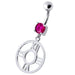 Fancy Clock Shapped Dangling jeweled Belly Ring - Monster Piercing