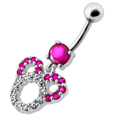 Fancy  Silver Dangling Belly Navel Ring - Monster Piercing