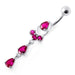 Fancy Jeweled Pear Shape Dangling Belly Ring - Monster Piercing