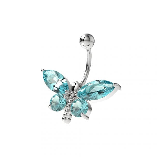 Dragonfly Silver Belly Ring - Monster Piercing