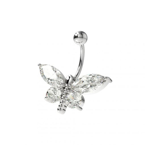 Dragonfly Silver Belly Ring - Monster Piercing