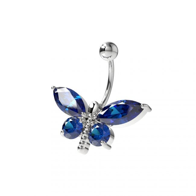 Dragonfly Silver Belly Ring - Monster Piercing