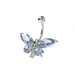 Dragonfly Silver Belly Ring - Monster Piercing