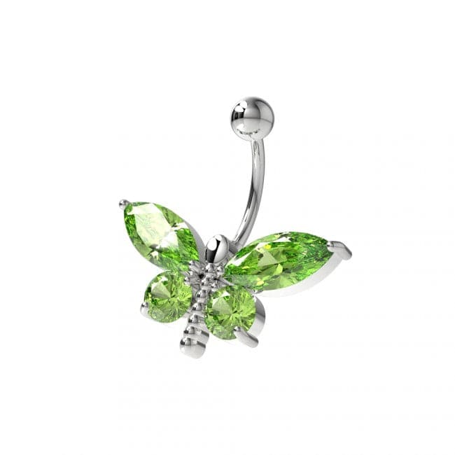 Dragonfly Silver Belly Ring - Monster Piercing