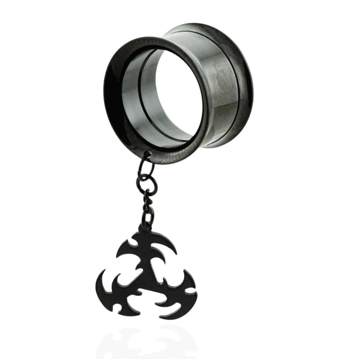 Black PVD Plated Dangling Castings Ear Flesh Tunnel