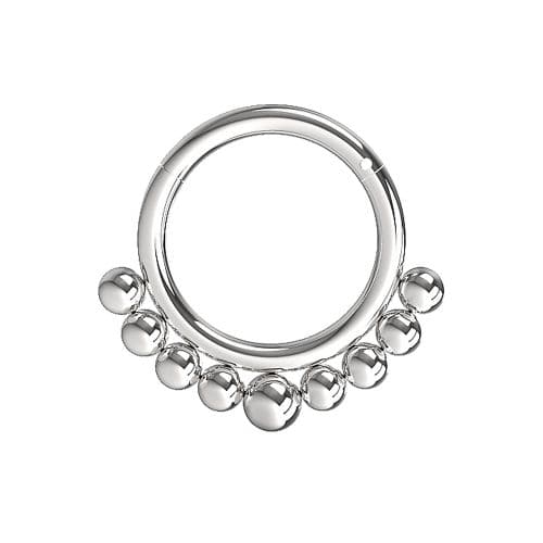 316L Surgical Steel Tribal Paved Balls Hinged Segment Clicker Ring - Monster Piercing