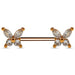 Butterfly Jewelled Nipple Piercing Jewelry - Monster Piercing