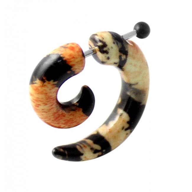 Printed Invisible Spiral Fake Ear plug - Monster Piercing