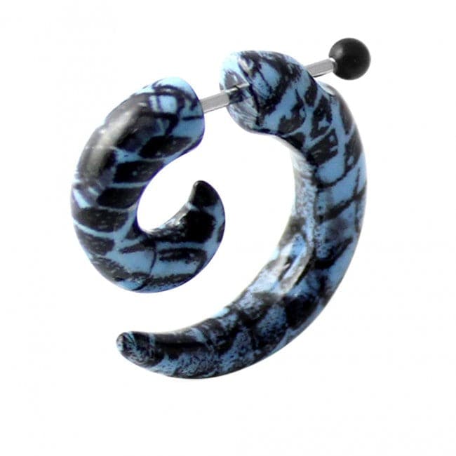 Printed Invisible Spiral Fake Ear plug - Monster Piercing