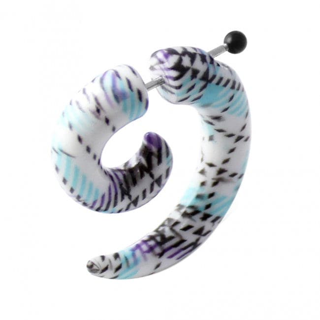 Printed Invisible Spiral Fake Ear plug - Monster Piercing