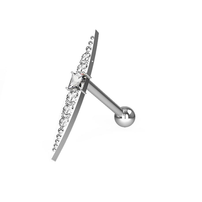 316L Surgical Steel Jewelled Axe Ear Stud