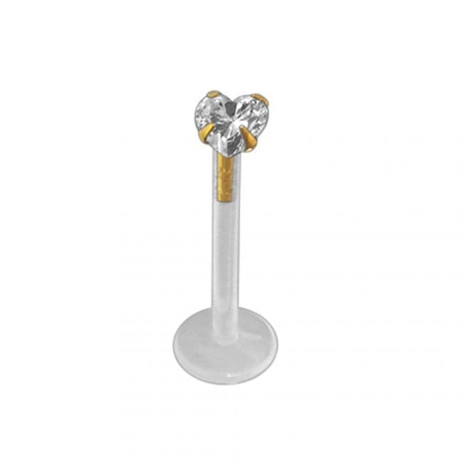 14ct Gold Heart Head & BioFlex Stud - Monster Piercing