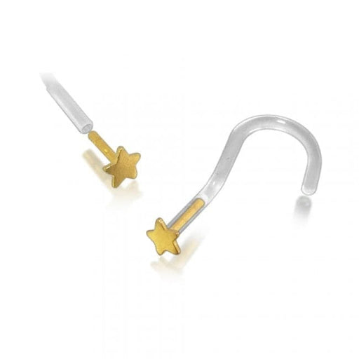 14ct Gold Star Top 7 Bio Flex Nose Screw - Monster Piercing