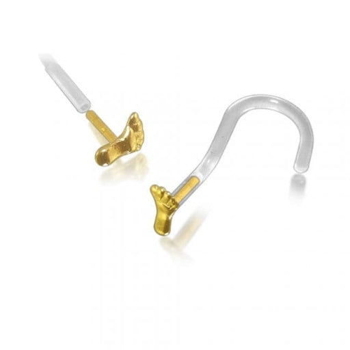 14ct Gold Foot & Bio Flex Nose Screw - Monster Piercing