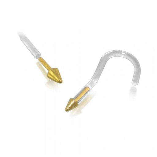 14ct Gold Cone Head Bio Flex Nose Screw - Monster Piercing