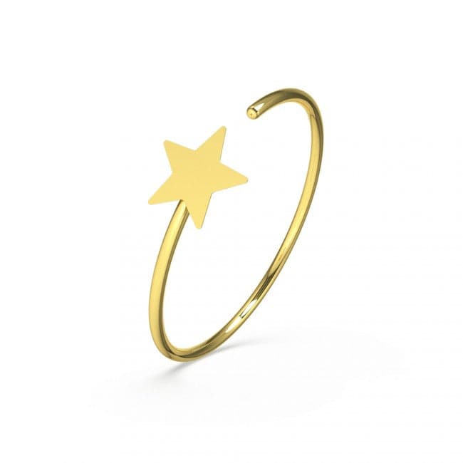 14ct Gold Star Open Hoop Nose Ring - Monster Piercing