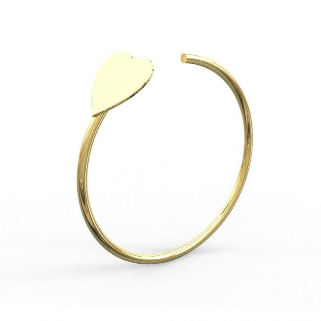 14ct Gold Heart Open Gold Nose Hoop - Monster Piercing