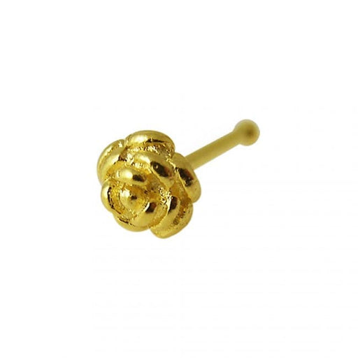 14ct Gold Rose Ball End Nose Pin - Monster Piercing