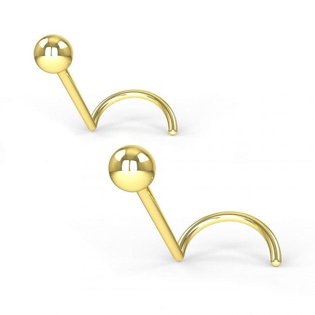 9ct Solid Yellow Gold Nose Screw - Monster Piercing