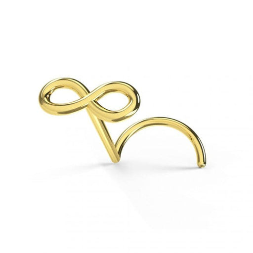 14ct Solid Gold Infinity Nose Screw Nose Stud - Monster Piercing