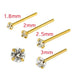 9ct Yellow Gold CZ Prong Setting Nose Stud - Monster Piercing