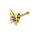 9ct Solid Yellow Gold Jeweled Butterfly Ball End Nose Stud - Monster Piercing