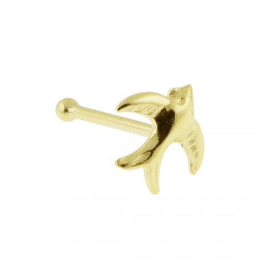 9ct Solid Gold Flying Sparrow Nose Studs - Monster Piercing