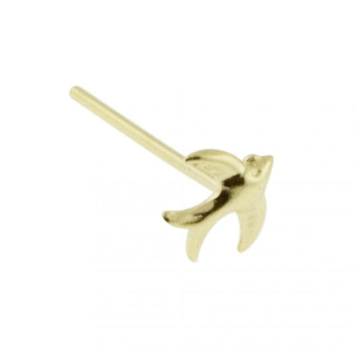 9ct Solid Gold Flying Sparrow Nose Studs - Monster Piercing