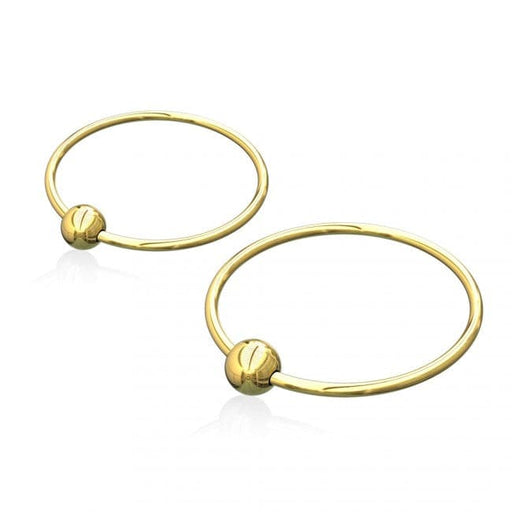 9ct Solid Yellow Gold BCR Hoop Nose Ring - Monster Piercing